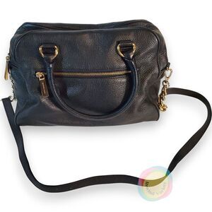 Michael Kors Large Bedford Black Leather Satchel Crossbody